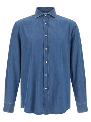 Blusa de algodón azul