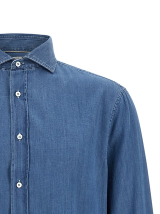 Blusa de algodón azul