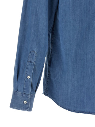 Blusa de algodón azul