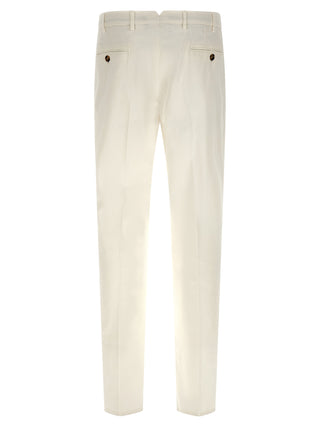 White Cotton Casual Pants
