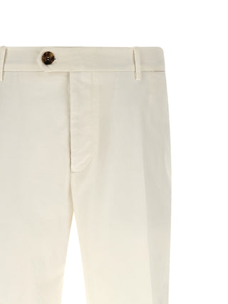 White Cotton Casual Pants