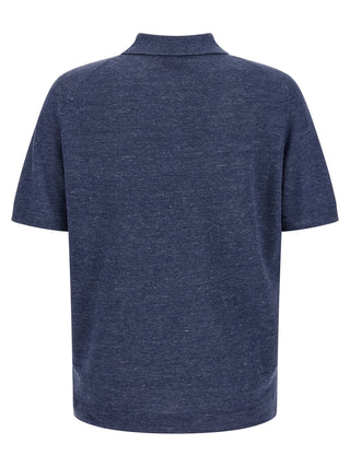 Blue Linen Polo Shirt