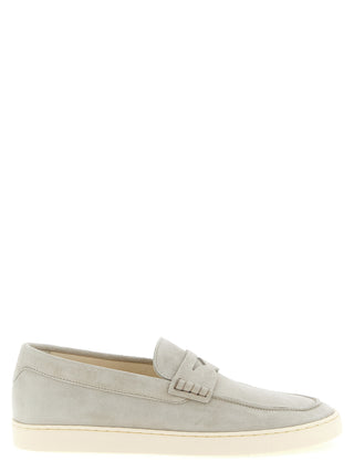 Gray Calfskin Slip-On Loafers