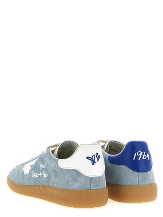 Blue Calfskin Low Top Sneakers