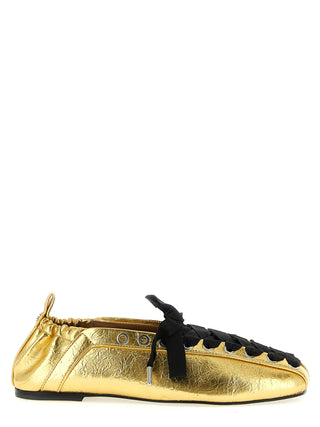 Gold Polyethylene Ballet Flats