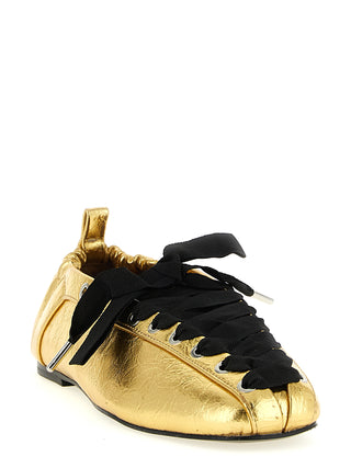 Gold Polyethylene Ballet Flats