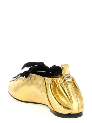 Gold Polyethylene Ballet Flats