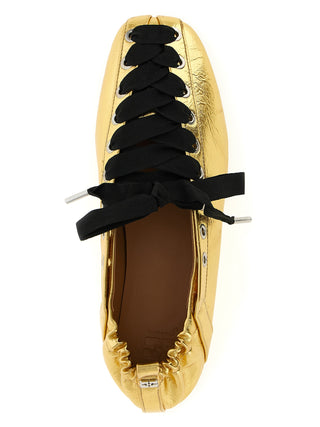 Gold Polyethylene Ballet Flats