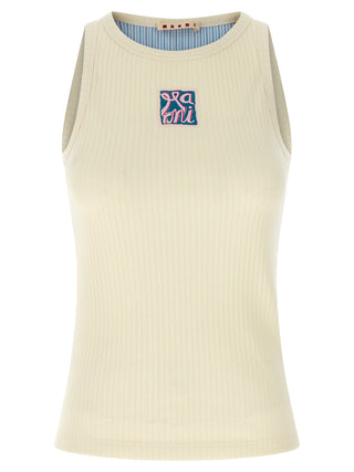 Camisetas sin mangas de algodón beige