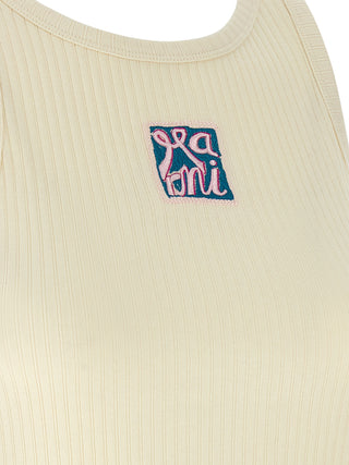 Beige Cotton Tank Tops