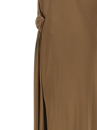 Beige Viscose Long Dress