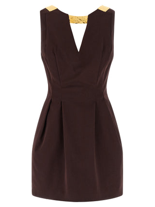 Brown Cotton Short Dress