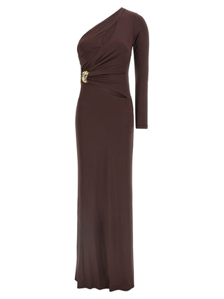 Brown Viscose Long Dress