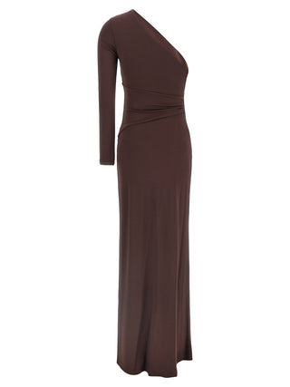 Brown Viscose Long Dress