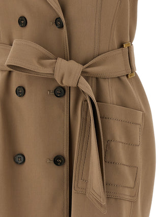 Beige Viscose Short Dress