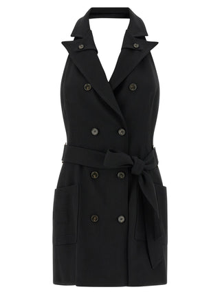 Vestido corto de viscosa negro