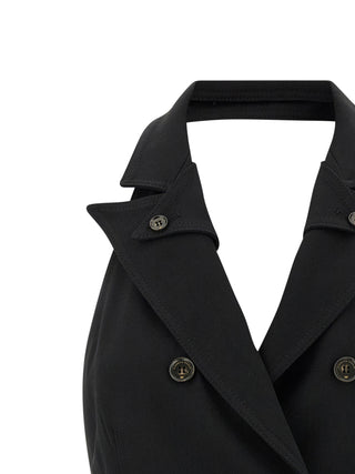 Black Viscose Short Dress