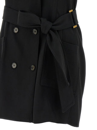 Black Viscose Short Dress