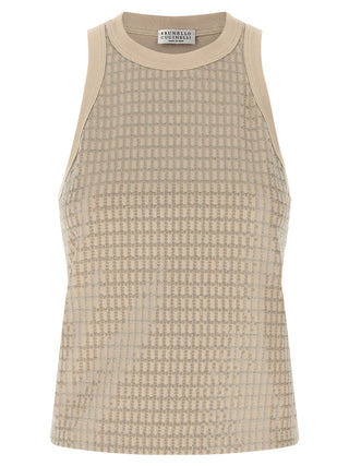 Beige Cotton Tank Tops