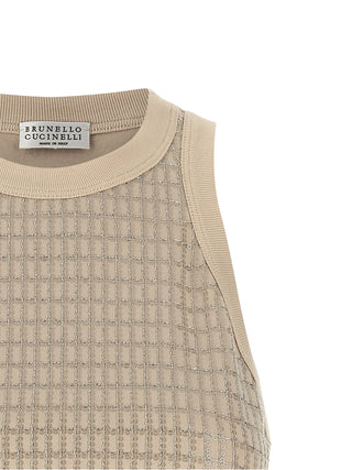 Camisetas sin mangas de algodón beige
