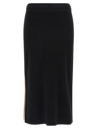 Black Viscose Midi Skirt
