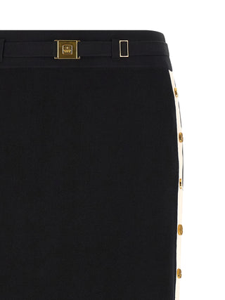 Black Viscose Midi Skirt