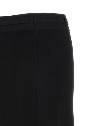 Black Viscose Midi Skirt