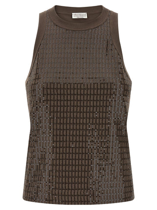 Brown Cotton Tank Tops