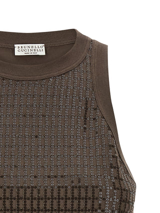 Brown Cotton Tank Tops