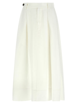 White Viscose Midi Skirt