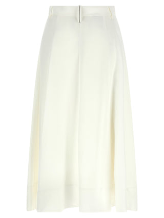 White Viscose Midi Skirt
