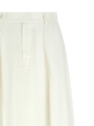 White Viscose Midi Skirt