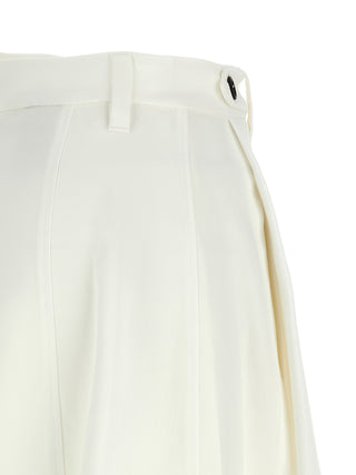 White Viscose Midi Skirt