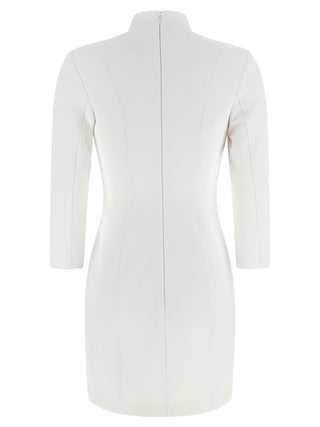 White Polyester Short Dress