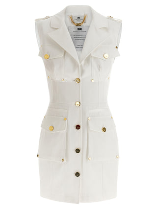 Vestido corto blanco de algodón