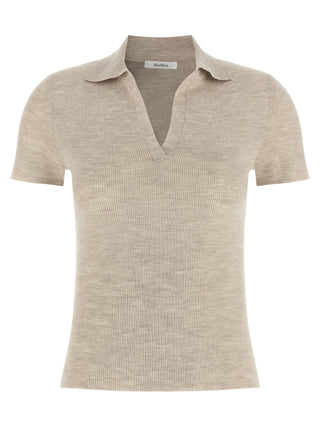 Beige Virgin Wool Polo Shirt