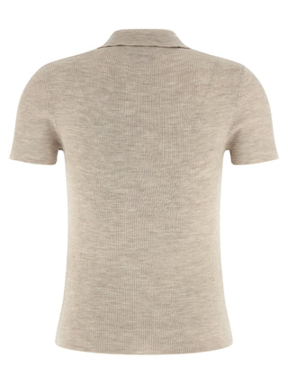 Beige Virgin Wool Polo Shirt