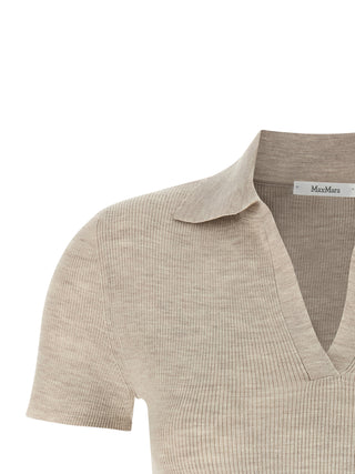Beige Virgin Wool Polo Shirt