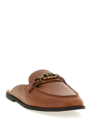Zapatos planos marrones de piel de becerro