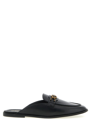 Black Calfskin Slides