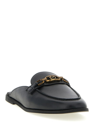 Black Calfskin Slides