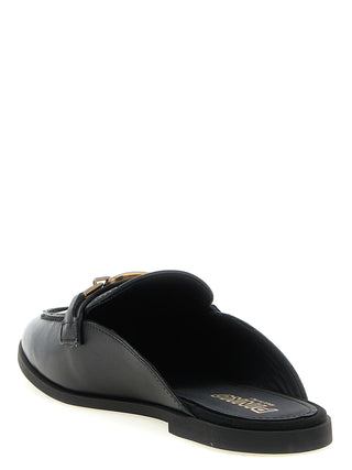 Black Calfskin Slides
