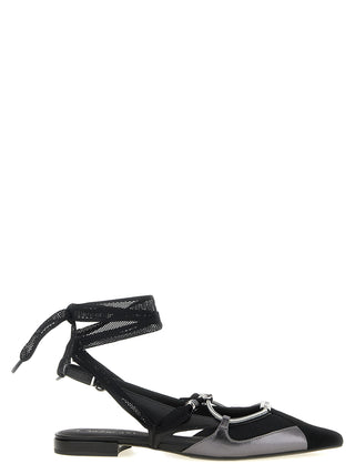 Black Leather Ballet Flats