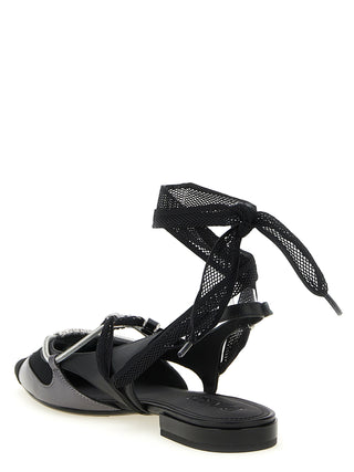 Black Leather Ballet Flats