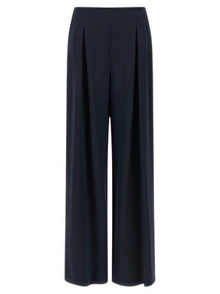 Blue Silk Casual Pants
