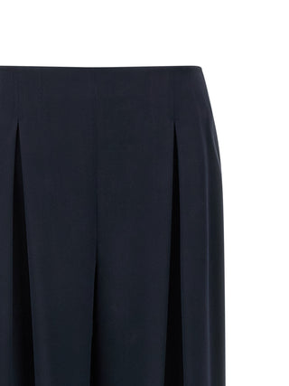 Blue Silk Casual Pants