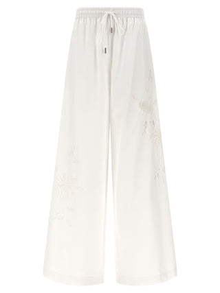 White Cotton Casual Pants