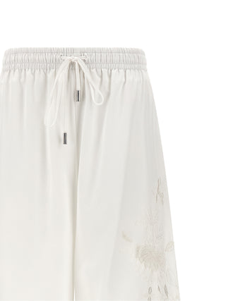 White Cotton Casual Pants
