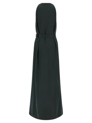 Bicolor Acetate Long Dress