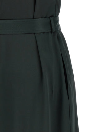 Bicolor Acetate Long Dress